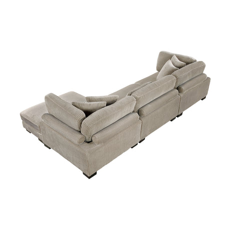 Traverse Taupe 4-Piece Modular Sectional with Reversible Chaise and Ottoman from Homelegance - Luna Furniture