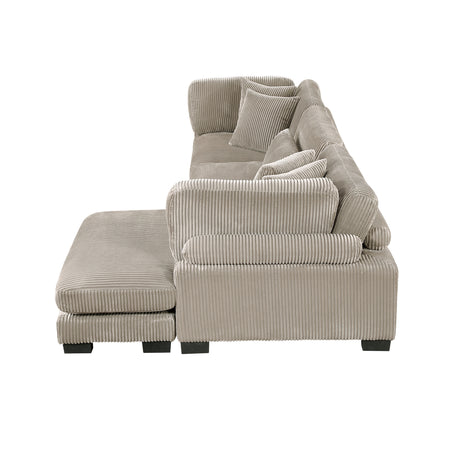 Traverse Taupe 4-Piece Modular Sectional with Reversible Chaise and Ottoman from Homelegance - Luna Furniture
