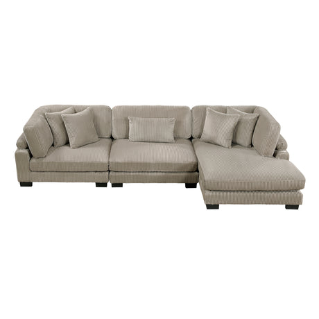 Traverse Taupe 4-Piece Modular Sectional with Reversible Chaise and Ottoman from Homelegance - Luna Furniture