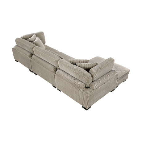 Traverse Taupe 4-Piece Modular Sectional with Reversible Chaise and Ottoman from Homelegance - Luna Furniture