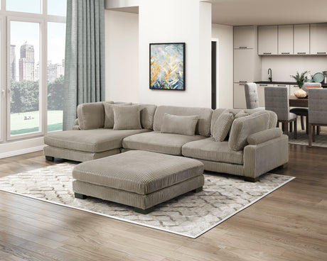 Traverse Taupe Ottoman from Homelegance - Luna Furniture