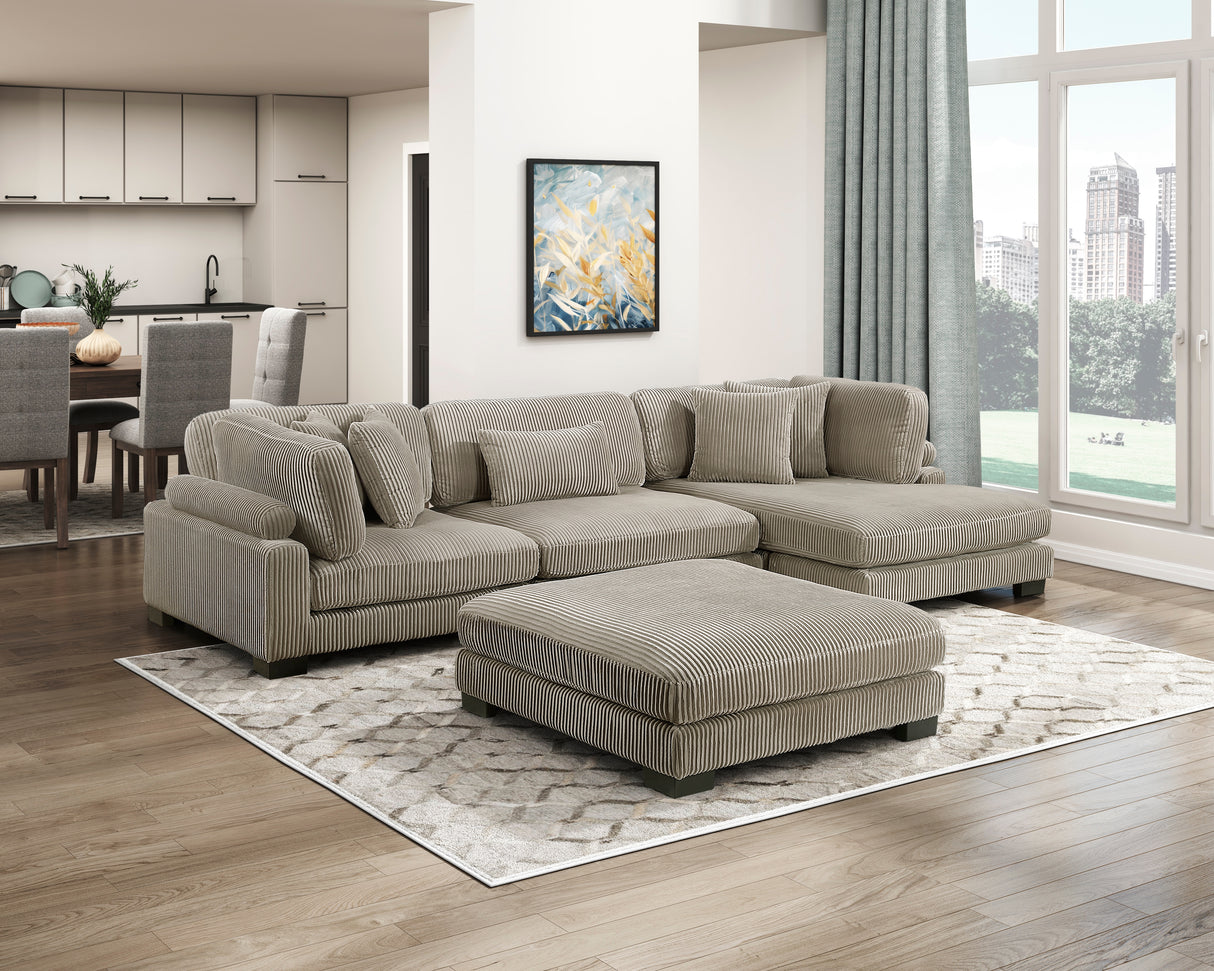 Traverse Taupe Corner Seat from Homelegance - Luna Furniture