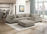 Traverse Taupe Ottoman from Homelegance - Luna Furniture