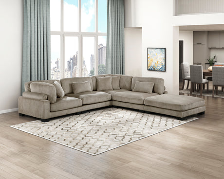 Traverse Taupe Ottoman from Homelegance - Luna Furniture