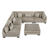 8555GB*6OT (6)6-Piece Modular Sectional with Ottoman from Homelegance - Luna Furniture
