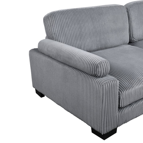 Traverse Gray Corduroy 4-Piece Modular Sectional with Ottoman from Homelegance - Luna Furniture
