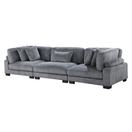 Traverse Gray Corduroy 3-Piece Sofa from Homelegance - Luna Furniture