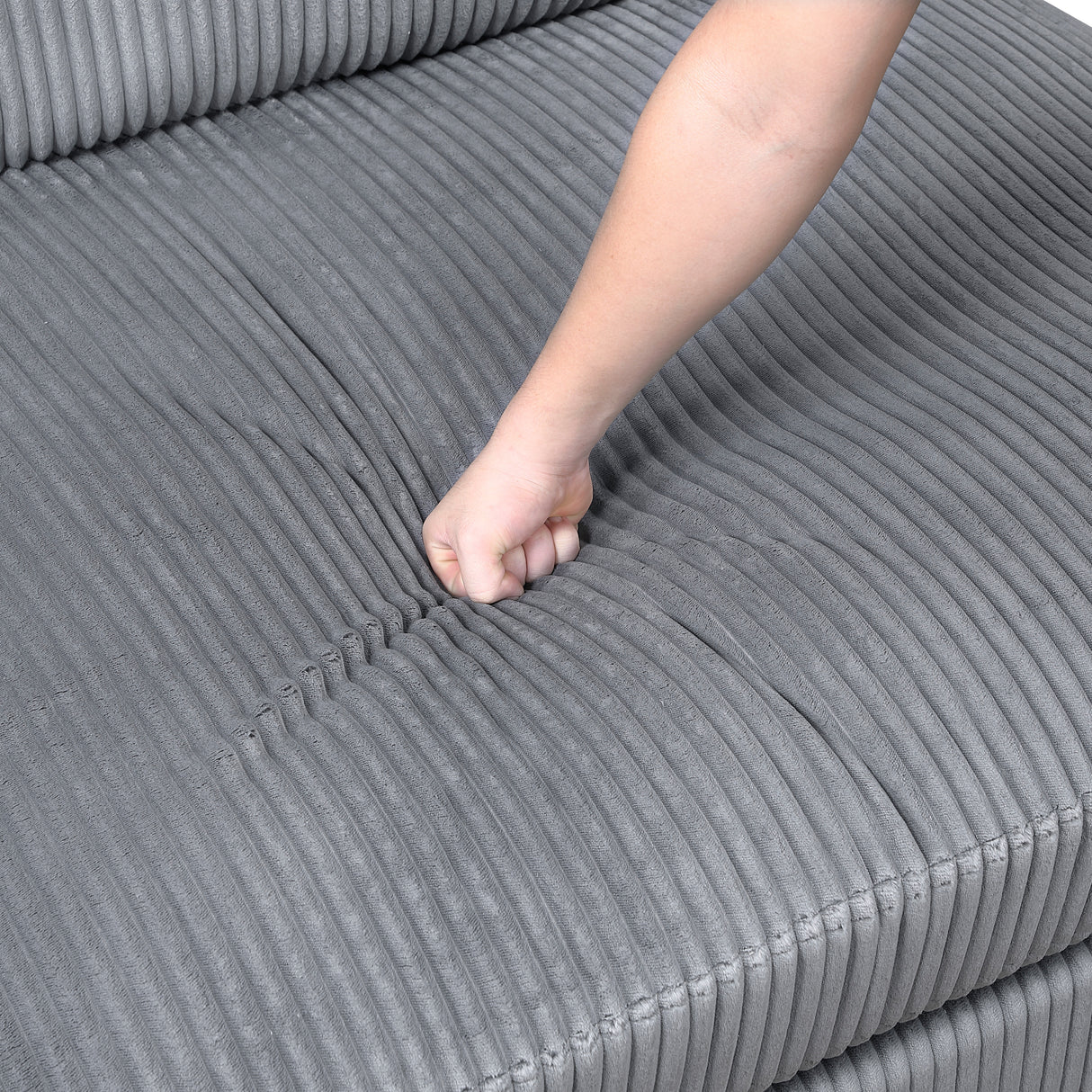 Traverse Gray Corduroy Corner Seat from Homelegance - Luna Furniture