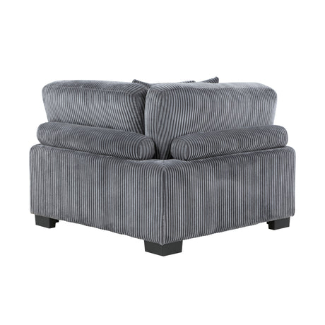 Traverse Gray Corduroy Corner Seat from Homelegance - Luna Furniture