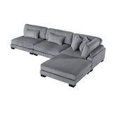 8555GY*2AC2VC (4)4-Piece Modular Sectional with Reversible Chaise from Homelegance - Luna Furniture