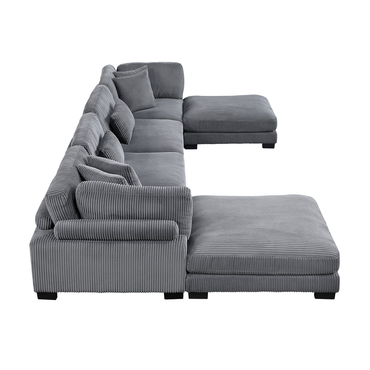 Traverse Gray 4-Piece Modular Sectional with Reversible Chaise