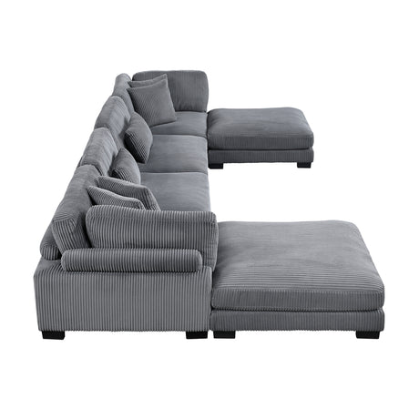 8555GY*2CR2AC2OT (6)6-Piece Modular Sectional with Ottomans from Homelegance - Luna Furniture