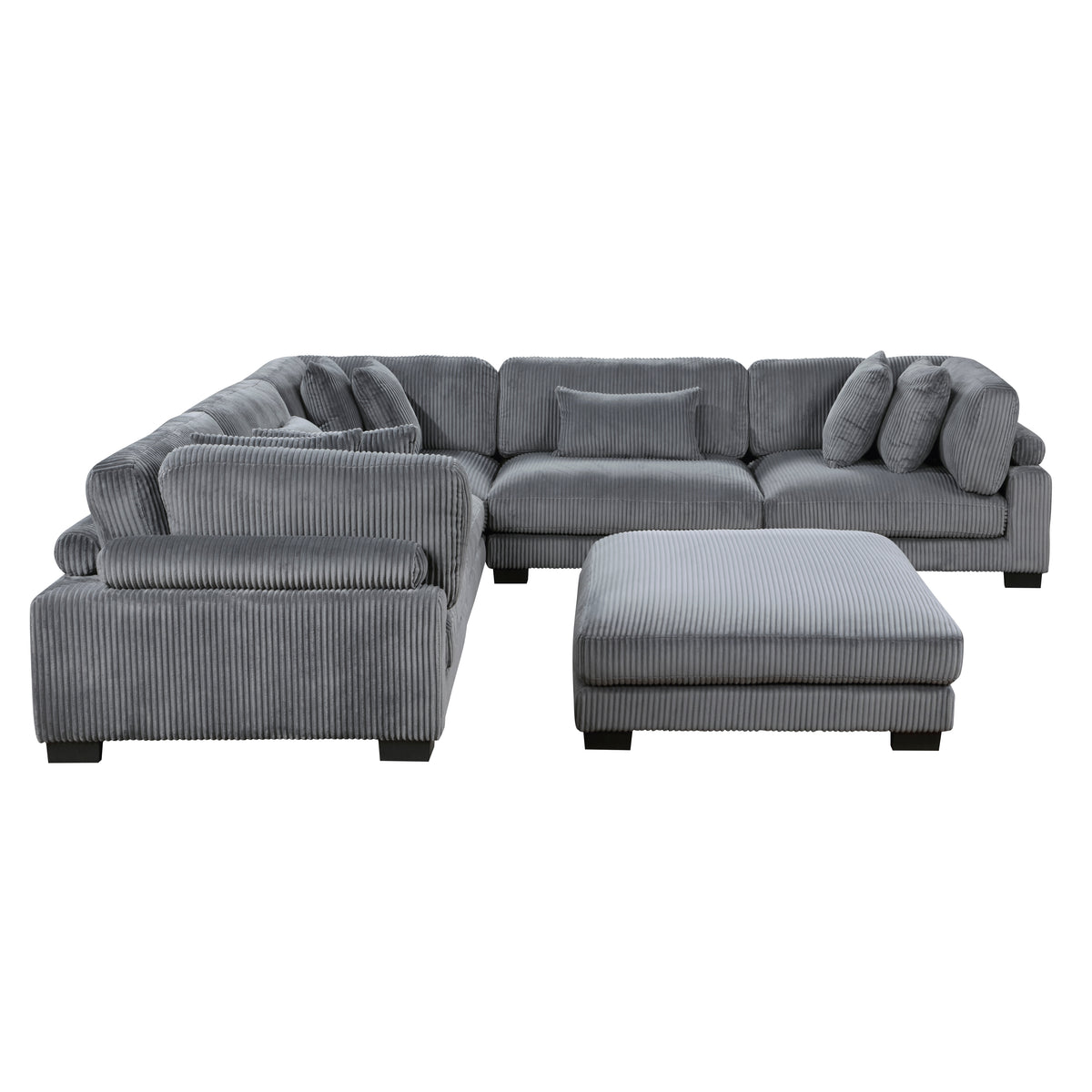 Traverse Gray 6-Piece Corduroy Modular Sectional from Homelegance - Luna Furniture