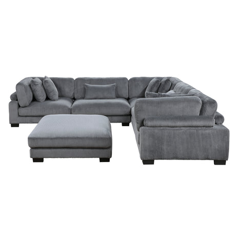 8555GY*3CR2ACOT (6)6-Piece Modular Sectional with Ottoman from Homelegance - Luna Furniture