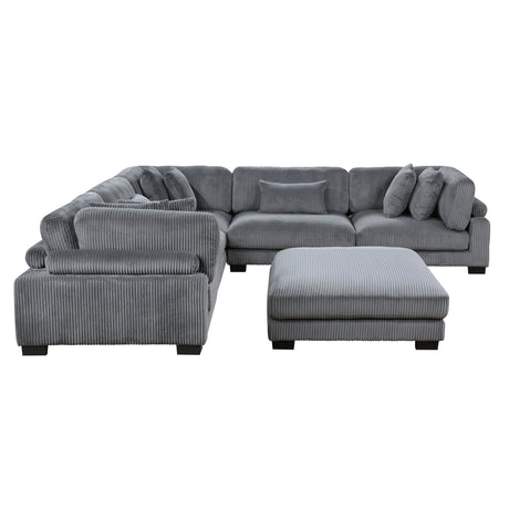 8555GY*3CR2ACOT (6)6-Piece Modular Sectional with Ottoman from Homelegance - Luna Furniture