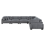 Traverse Gray 6-Piece Corduroy Modular Sectional with Ottoman from Homelegance - Luna Furniture