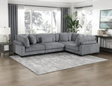Traverse Gray Corduroy Corner Seat from Homelegance - Luna Furniture