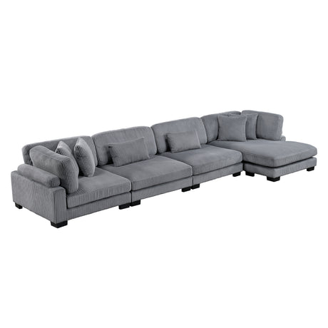 8555GY*CR2ACVC (4)4-Piece Modular Sectional with Reversible Chaise from Homelegance - Luna Furniture