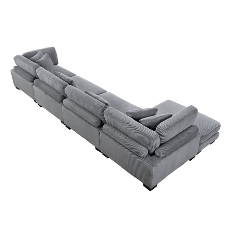 8555GY*CR2ACVC (4)4-Piece Modular Sectional with Reversible Chaise from Homelegance - Luna Furniture