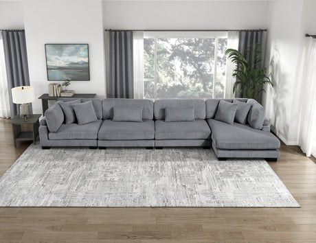 Traverse Gray Corduroy Armless Chair from Homelegance - Luna Furniture