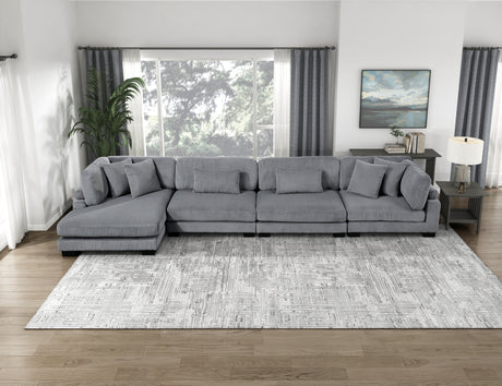 Traverse Gray Corduroy Armless Chair from Homelegance - Luna Furniture