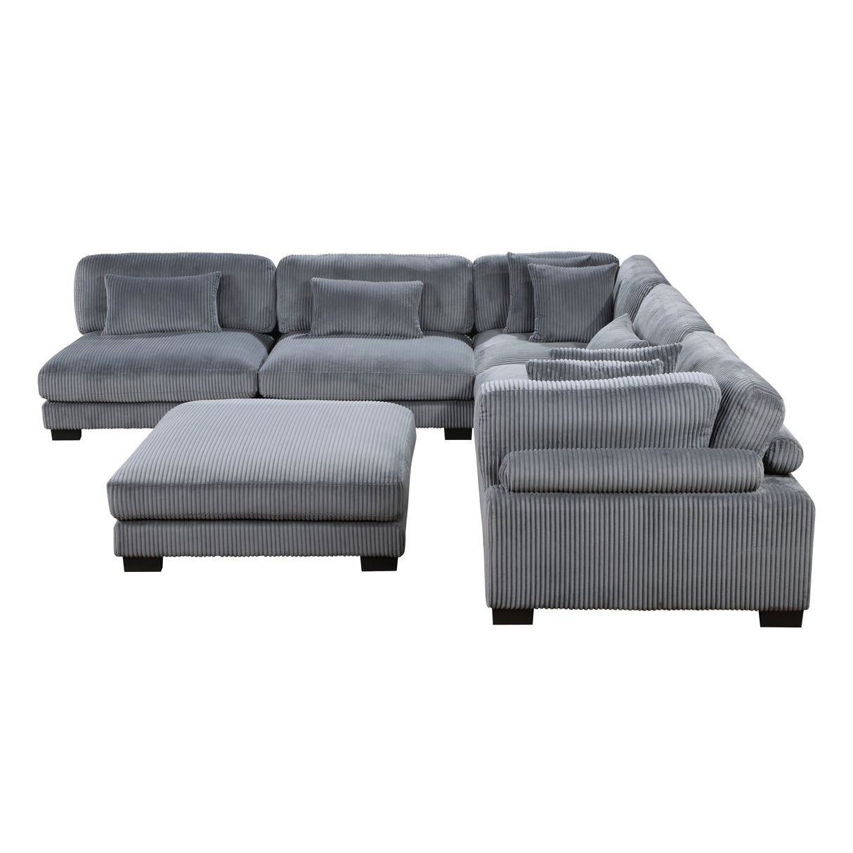 Traverse Gray Corduroy 6-Piece Modular Sectional with Ottoman from Homelegance - Luna Furniture