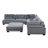 Traverse Gray Corduroy 6-Piece Modular Sectional with Ottoman from Homelegance - Luna Furniture