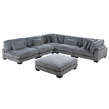 Traverse Gray Corduroy 6-Piece Modular Sectional with Ottoman from Homelegance - Luna Furniture