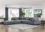 Traverse Gray 6-Piece Corduroy Modular Sectional with Ottoman from Homelegance - Luna Furniture