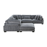 Traverse Gray 6-Piece Corduroy Modular Sectional from Homelegance - Luna Furniture