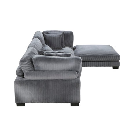 Traverse Gray Corduroy 4-Piece Modular Sectional with Ottoman from Homelegance - Luna Furniture