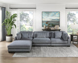 Traverse Gray 6-Piece Corduroy Modular Sectional with Ottoman from Homelegance - Luna Furniture