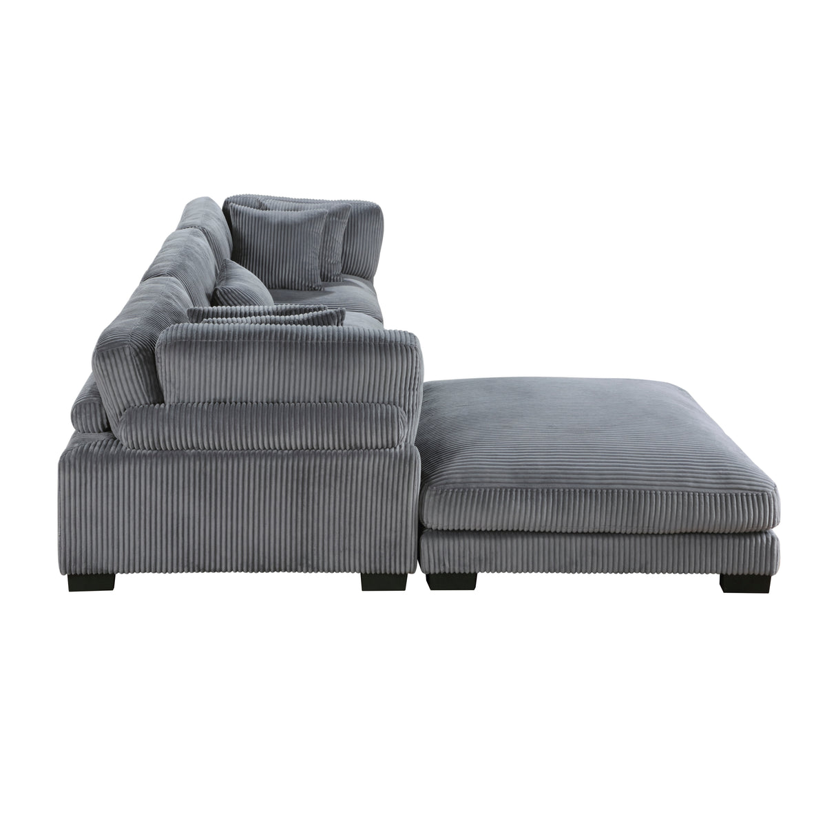 Traverse Gray Corduroy 4-Piece Modular Sectional with Ottoman from Homelegance - Luna Furniture