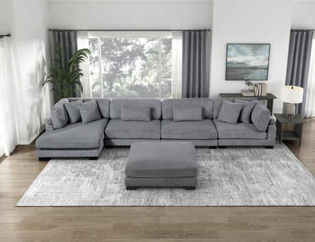 Traverse Gray Corduroy Ottoman from Homelegance - Luna Furniture
