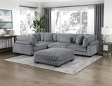 Traverse Gray Corduroy Ottoman from Homelegance - Luna Furniture