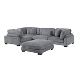 Traverse Gray Corduroy Ottoman from Homelegance - Luna Furniture