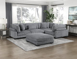 Traverse Gray Corduroy Ottoman from Homelegance - Luna Furniture