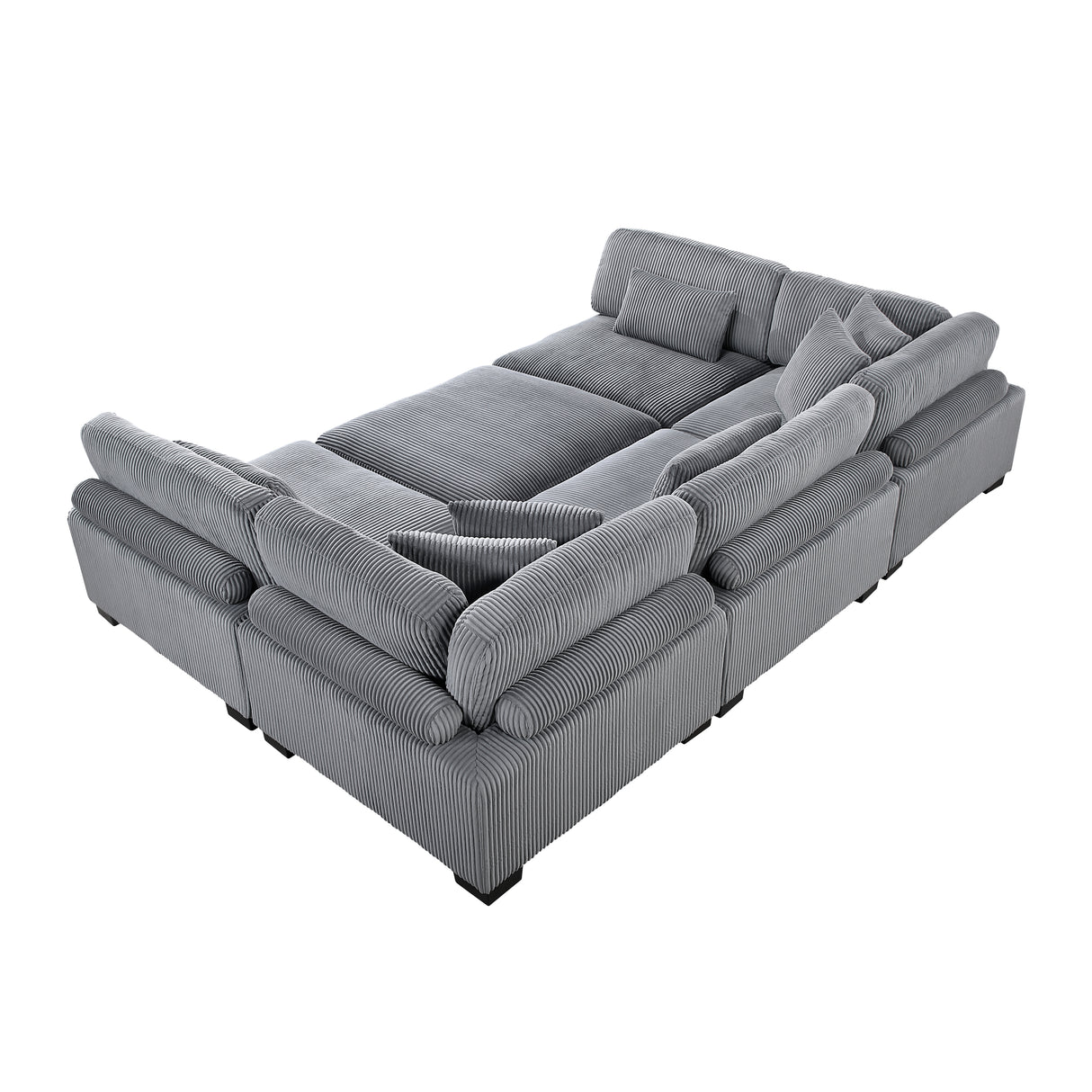 Traverse Gray Corduroy 6-Piece Modular Sectional with Ottoman from Homelegance - Luna Furniture