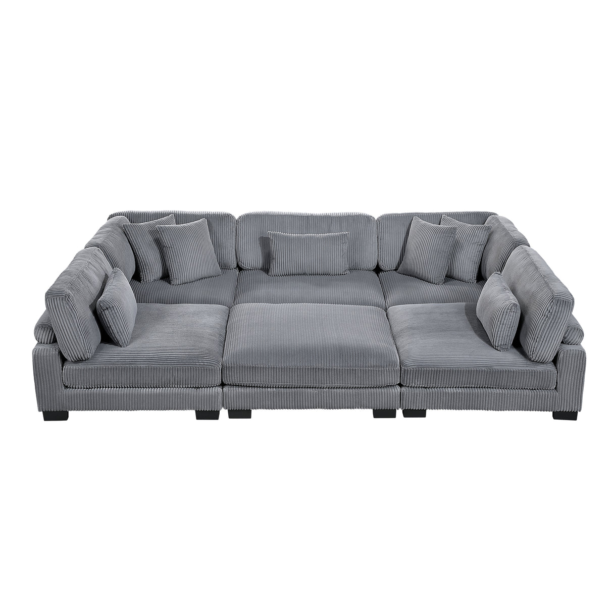 Traverse Gray Corduroy 6-Piece Modular Sectional with Ottoman from Homelegance - Luna Furniture