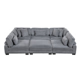Traverse Gray Corduroy 6-Piece Modular Sectional with Ottoman from Homelegance - Luna Furniture