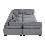 Traverse Gray Corduroy 6-Piece Modular Sectional with Ottoman from Homelegance - Luna Furniture
