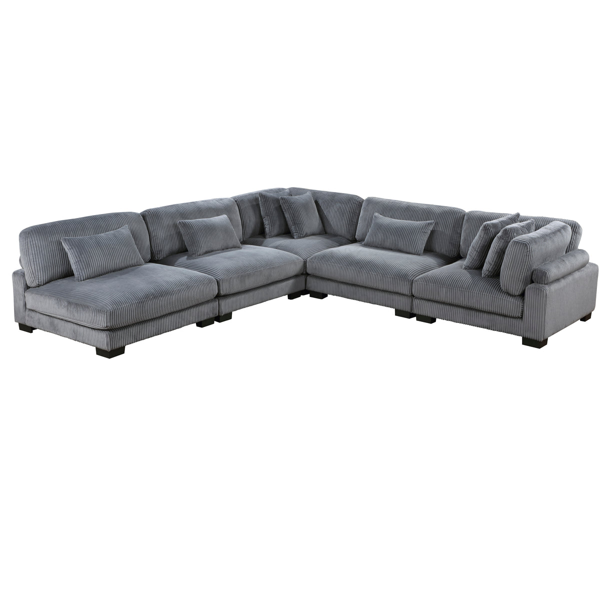 Traverse Gray Corduroy 5-Piece Modular Sectional from Homelegance - Luna Furniture