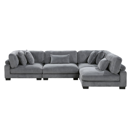 Traverse Gray Corduroy 4-Piece Modular Sectional from Homelegance - Luna Furniture