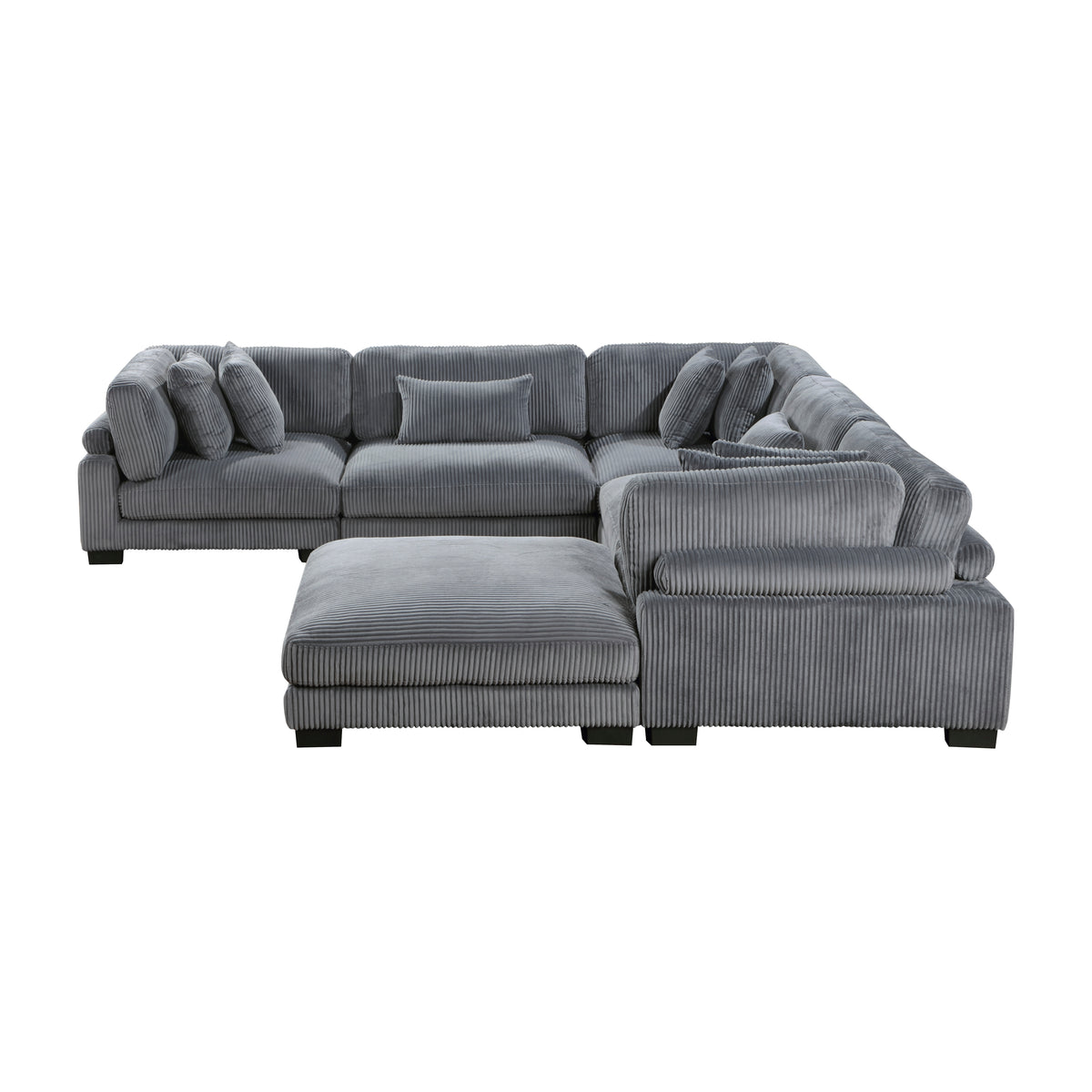 Traverse Gray 6-Piece Corduroy Modular Sectional from Homelegance - Luna Furniture