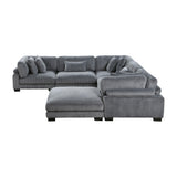 Traverse Gray 6-Piece Corduroy Modular Sectional from Homelegance - Luna Furniture
