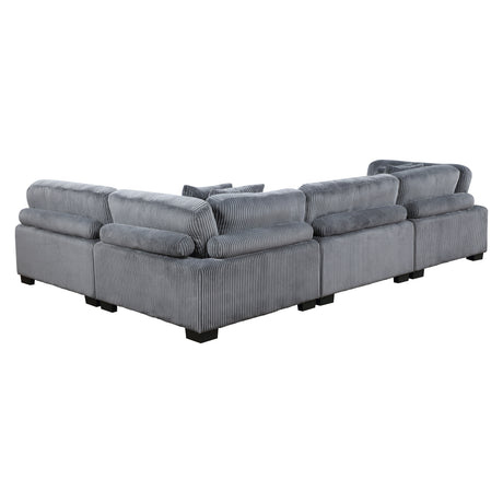 Traverse Gray Corduroy 4-Piece Modular Sectional from Homelegance - Luna Furniture