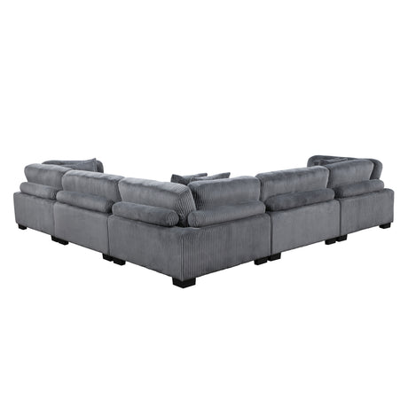 8555GY*2AC2VC (4)4-Piece Modular Sectional with Reversible Chaise from Homelegance - Luna Furniture