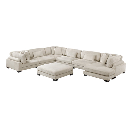 8555BE*2CR3ACVCOT (7)7-Piece Modular Sectional with Reversible Chaise and Ottoman from Homelegance - Luna Furniture
