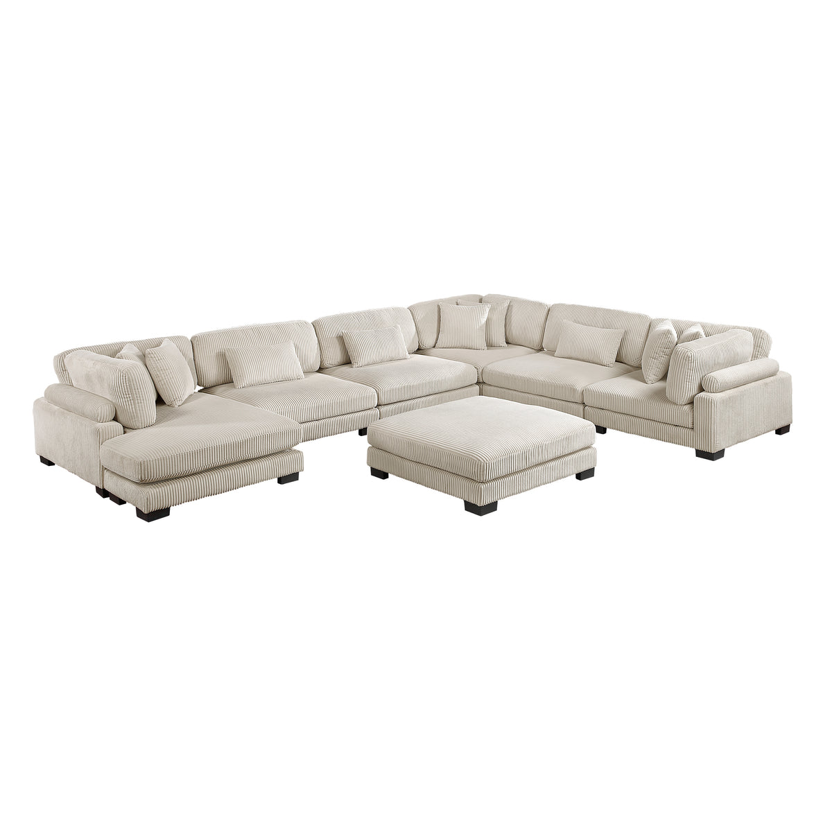 8555BE*2CR3ACVCOT (7)7-Piece Modular Sectional with Reversible Chaise and Ottoman from Homelegance - Luna Furniture