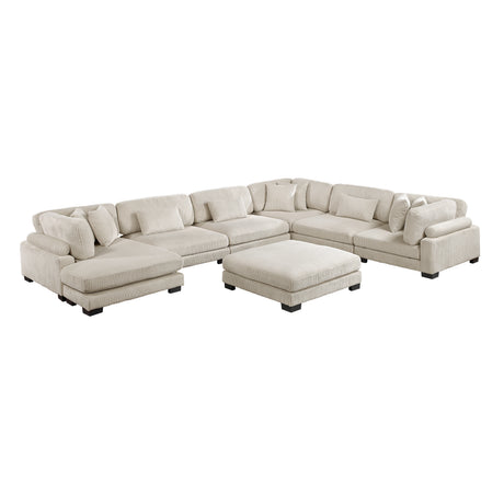8555BE*2CR3ACVCOT (7)7-Piece Modular Sectional with Reversible Chaise and Ottoman from Homelegance - Luna Furniture